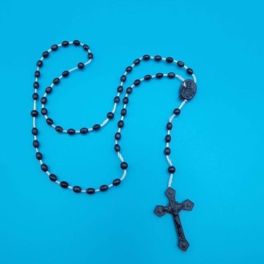 Black Bead Rosary with Crucifix